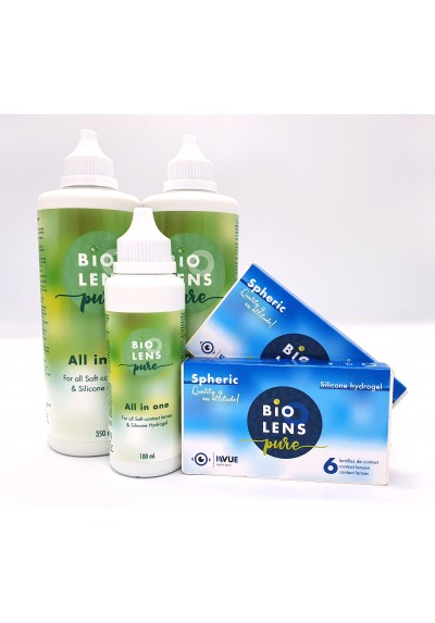 PACK 6Mois Biolens (2x6 lentilles + 2x350ml + 1x100ml)